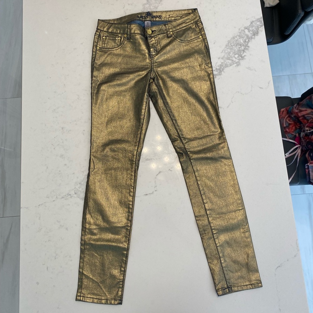 Almost Famous Stretchy Gold Jeans